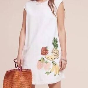 Anthropologie Holding Horses Women's Size XS White 'Fruit Salad' Tunic Dress